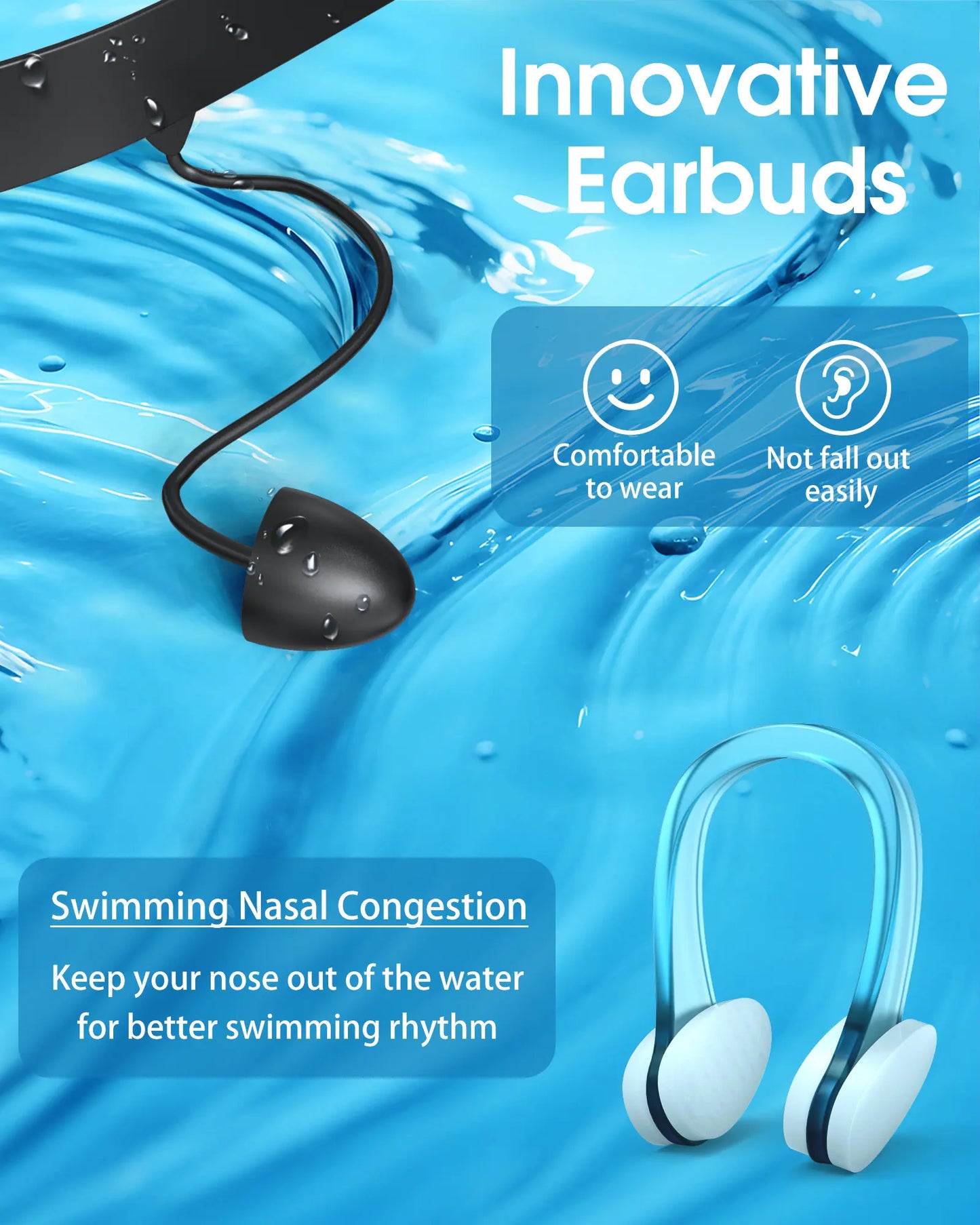 Viyawise Anti-Fog Swim Goggles with UV Lens, Waterproof Earplugs and Nose Clip for All Ages