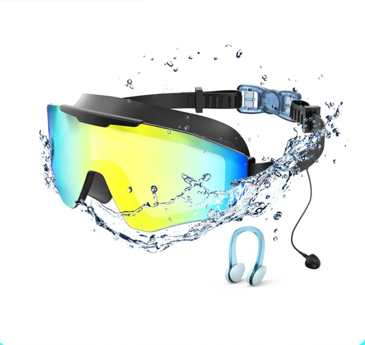 Viyawise Anti-Fog Swim Goggles with UV Lens, Waterproof Earplugs and Nose Clip for All Ages