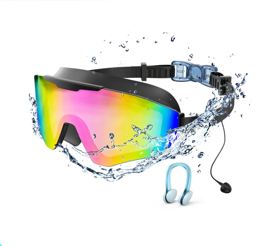Viyawise Anti-Fog Swim Goggles with UV Lens, Waterproof Earplugs and Nose Clip for All Ages