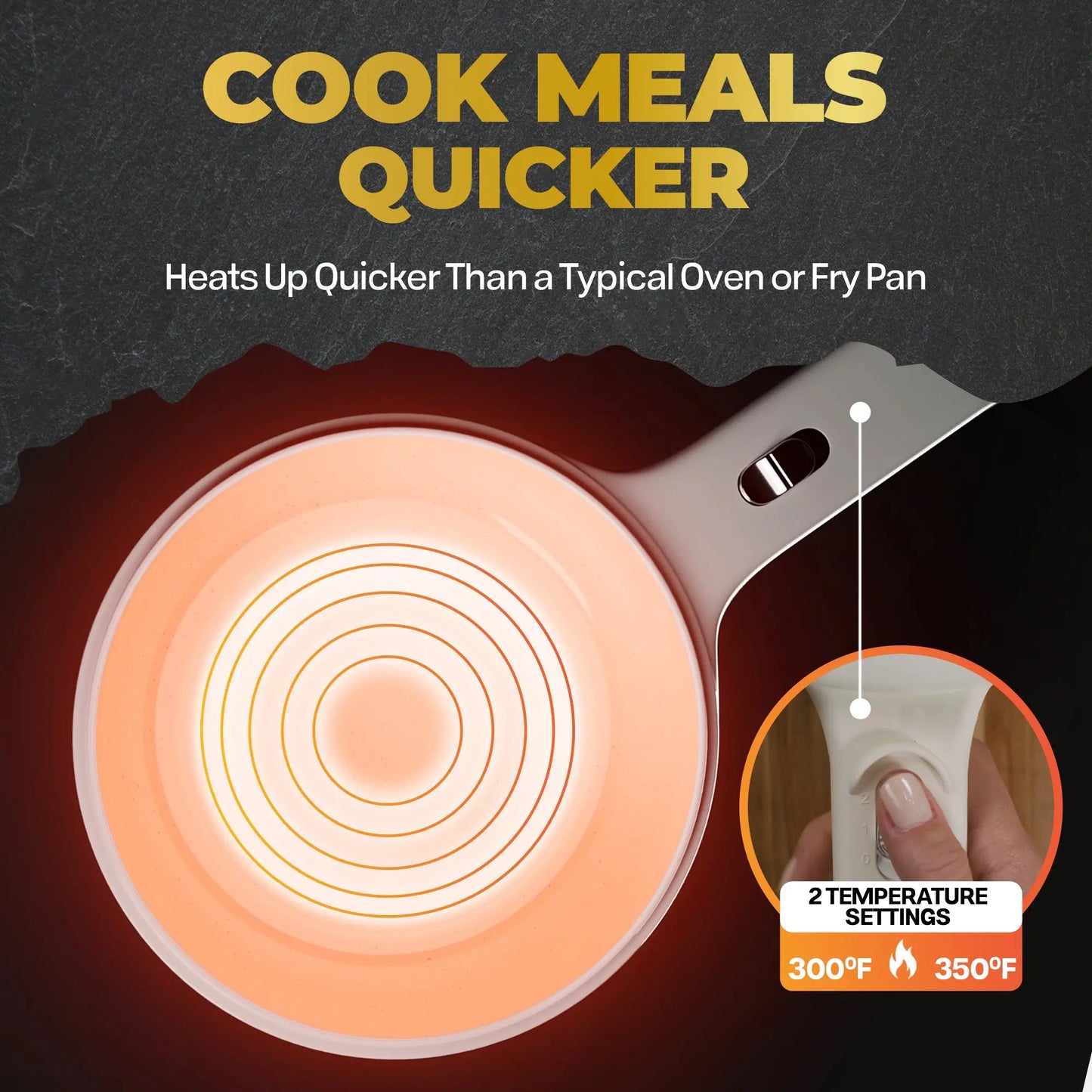 Ceramax Electric Cooker Nonstick Ceramic Skillet Pan with Lid Steamer, Mini Hot Pot for Home Cooking